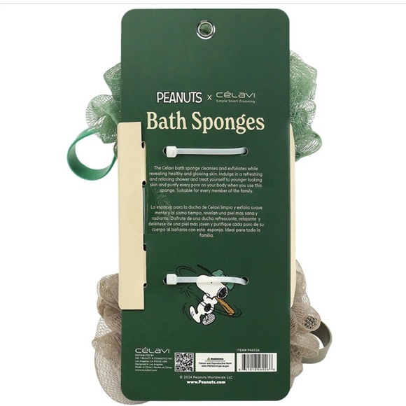 Celavi X Peanuts 2Pc Bath Sponge With Printed Starps - Picture 2 of 2